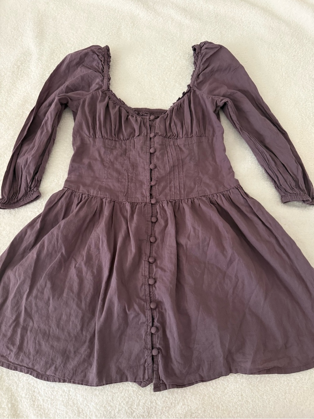 Urban Outfitters Plum Button-Front Mini Dress